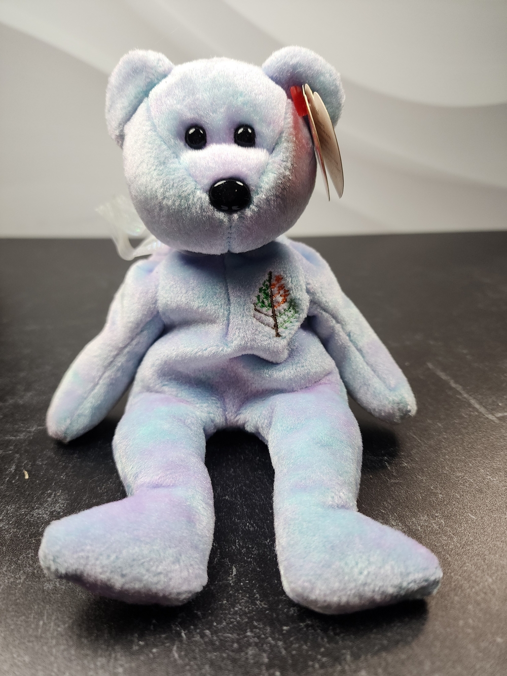 🌲 Ty Beanie Baby Issy the Bear — Tie-Dye Blue & Purple — Hotel/City Exclusive